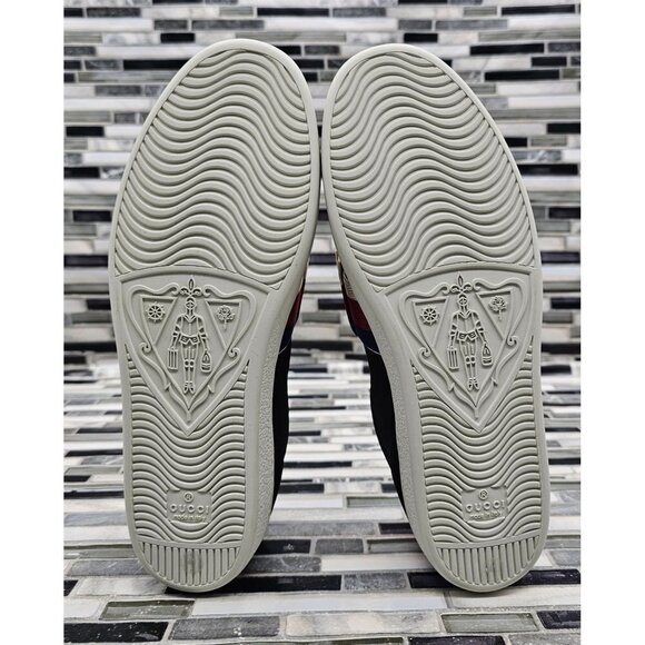 Gucci Poli Black-Multicolor Stripe Diamond Women's Sneakers Size 41 - Picture 8 of 11